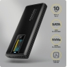 Axagon EEM2-SD2B USB-C 10Gbps-M.2 NVMe & SATA SSD DISPLAY box