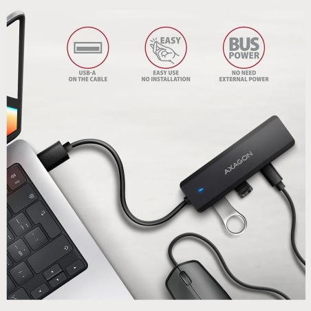 Axagon HUE-C2A USB-A 5Gbps TRAVEL hub