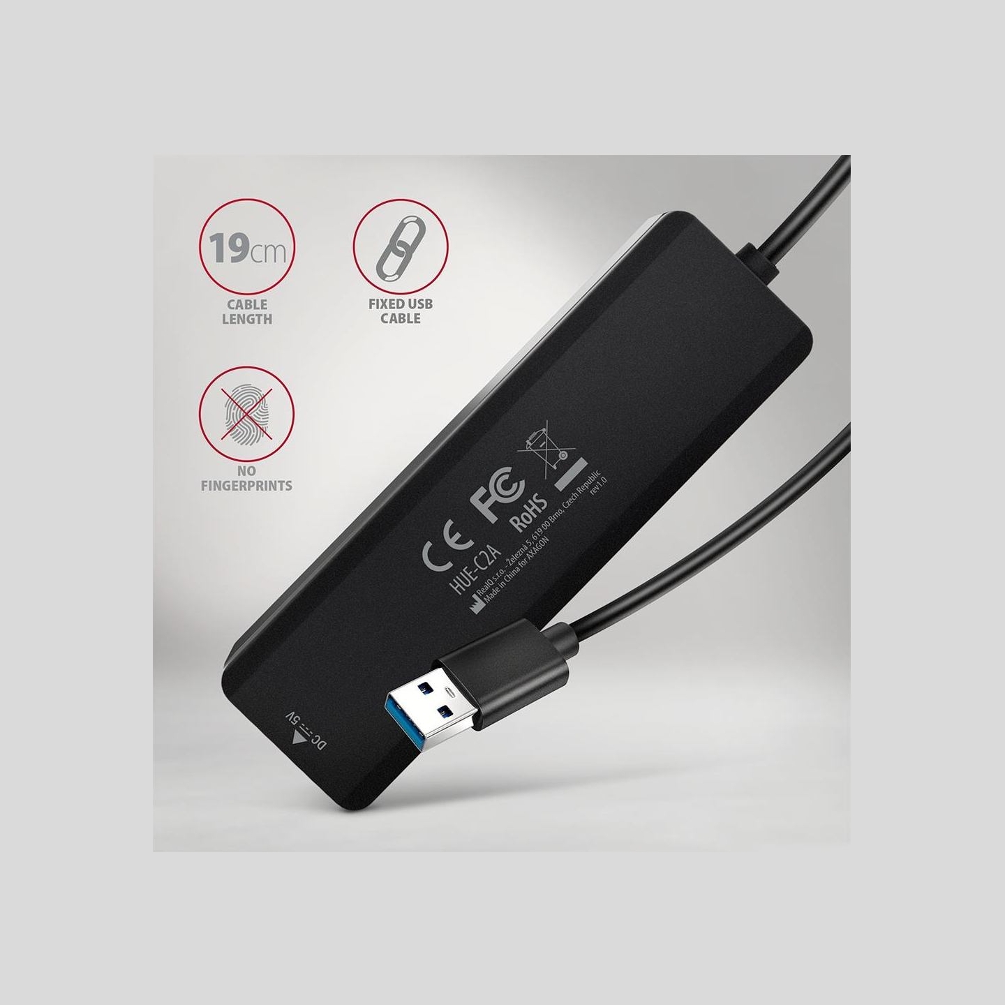 Axagon HUE-C2A USB-A 5Gbps TRAVEL hub