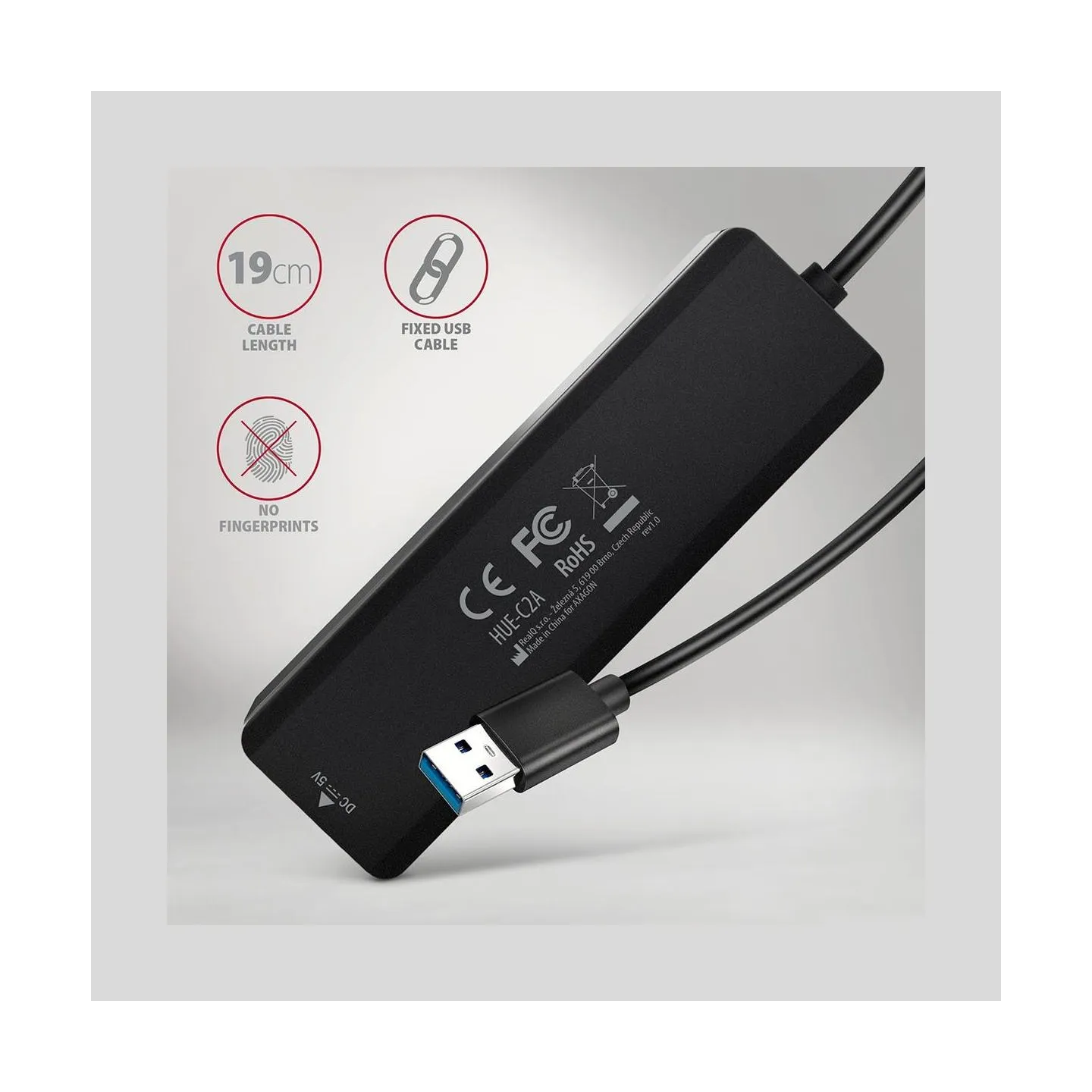 Axagon HUE-C2A USB-A 5Gbps TRAVEL hub