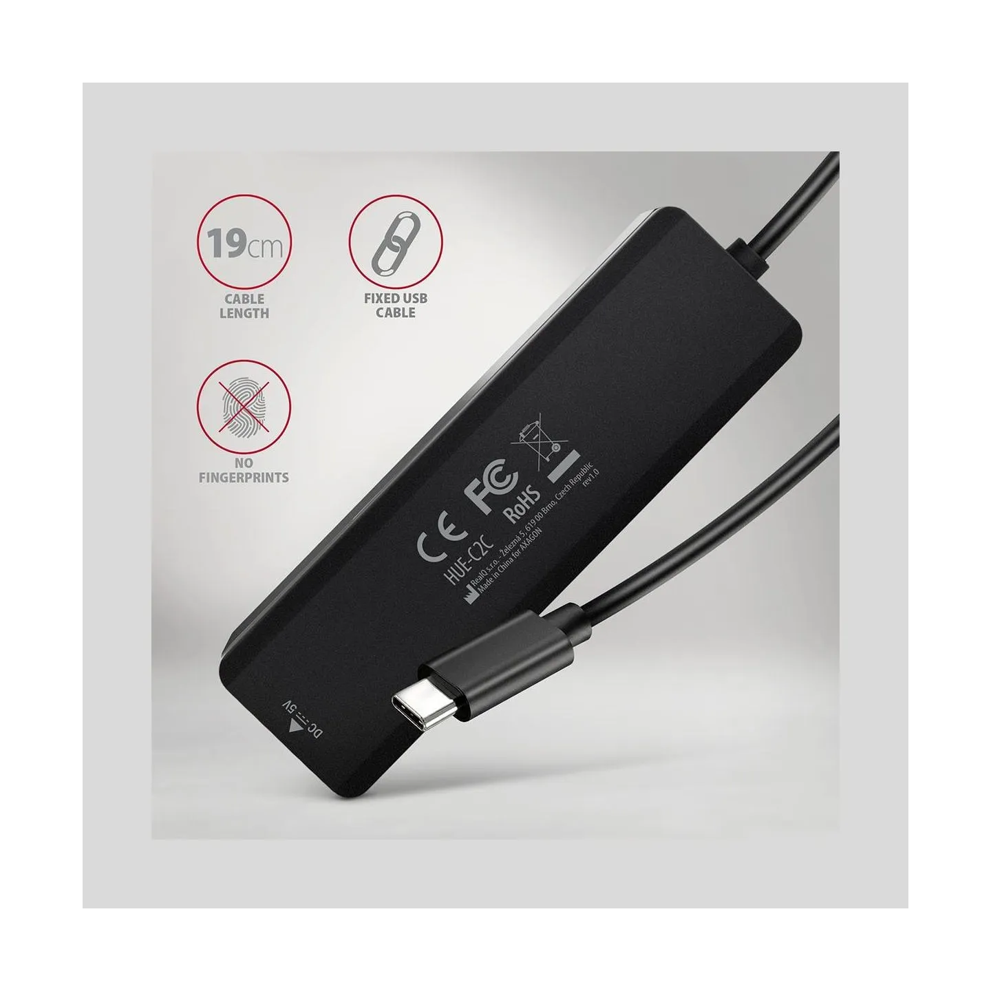 Axagon HUE-C2C USB-C 5Gbps TRAVEL hub