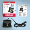 Axagon CRE-SM4NC USB-C Smart card StandReader. Universal desktop USB contact Smart ID card reader with a long USB-C cable.