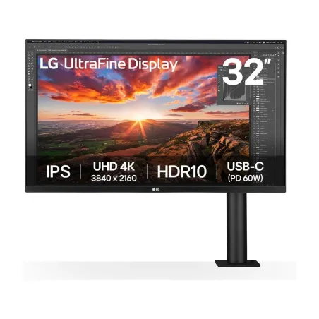 LG LCD Monitor|LG|31.5"|Panel IPS|3840x2160|16:9|60Hz|5 ms|Speakers|Swivel|Pivot|Height adjustable|Tilt|Colour Black|32UN880K-B