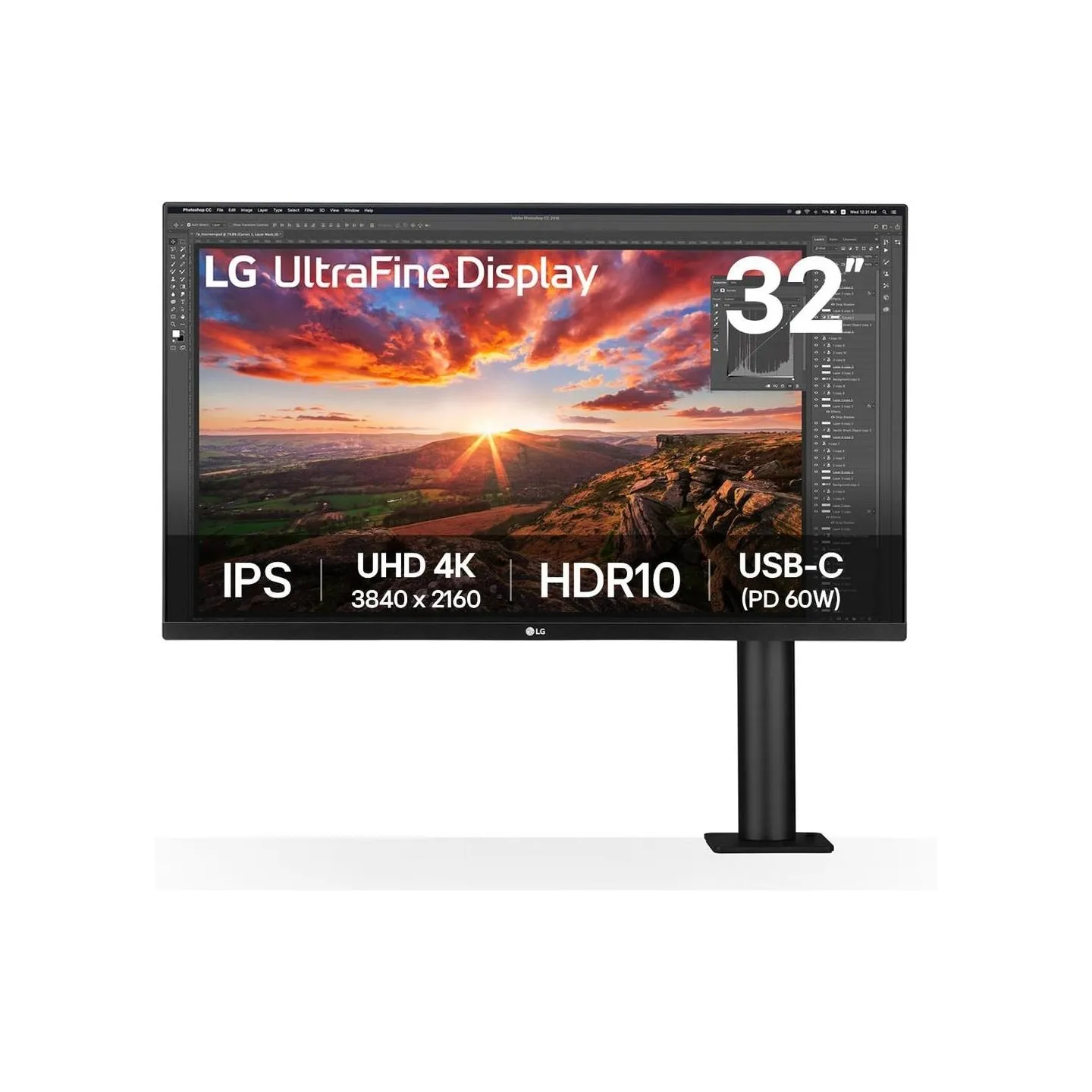 LG LCD Monitor|LG|31.5"|Panel IPS|3840x2160|16:9|60Hz|5 ms|Speakers|Swivel|Pivot|Height adjustable|Tilt|Colour Black|32UN880K-B