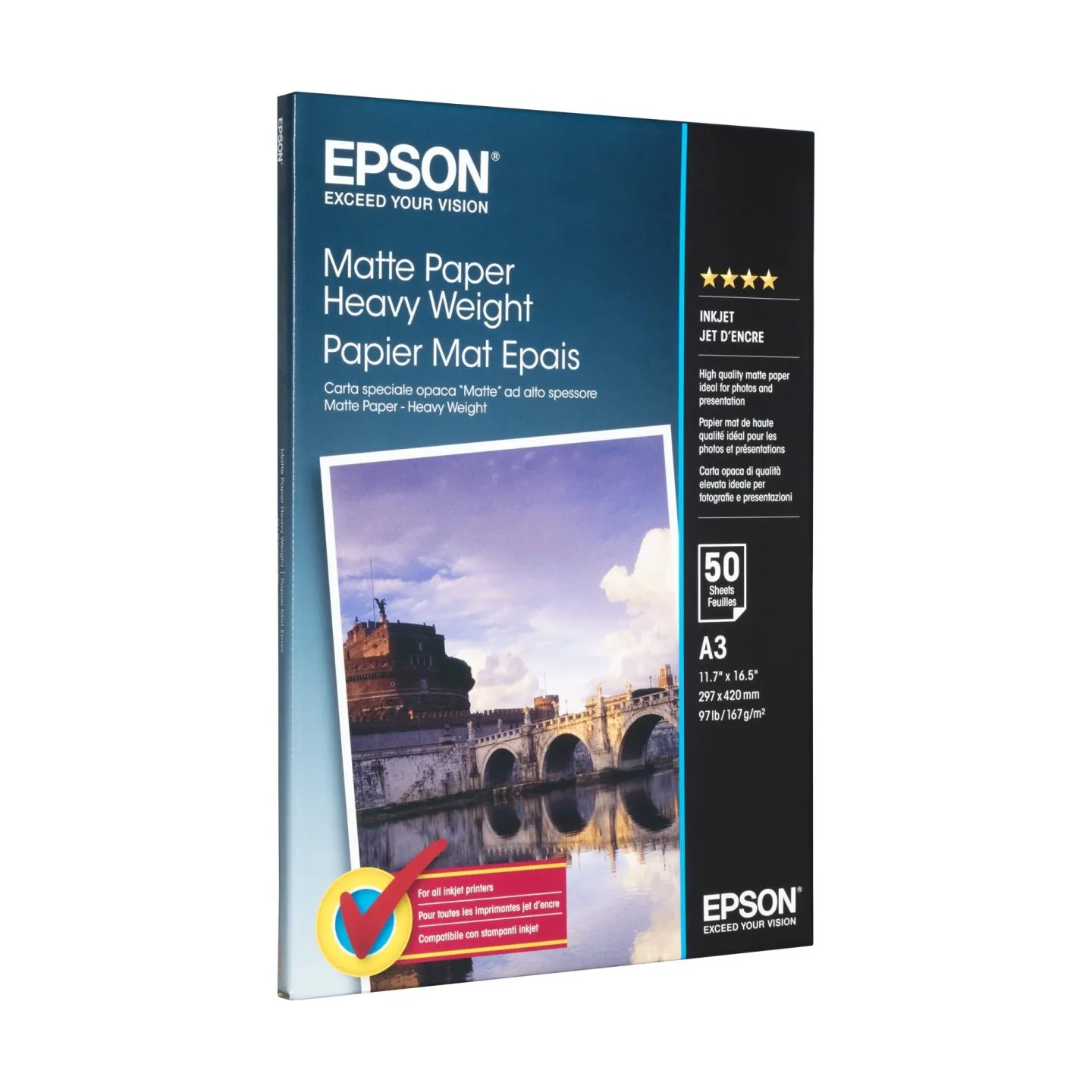 Epson Paper DIN, 50 sheets | Matte | 167 g/m² | A3