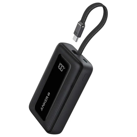 Anker | Power Bank with Built-In USB-C Cable | A1689H11 | 20000 mAh | 30W Output | Black