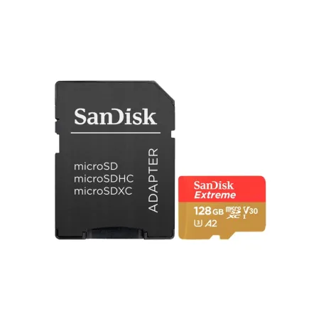 Sandisk Extreme microSDXC 128GB + SD Adapter + 1 year RescuePRO Deluxe up to 190MB/s & 90MB/s Read/Write speeds A2 C10 V30 UHS-I