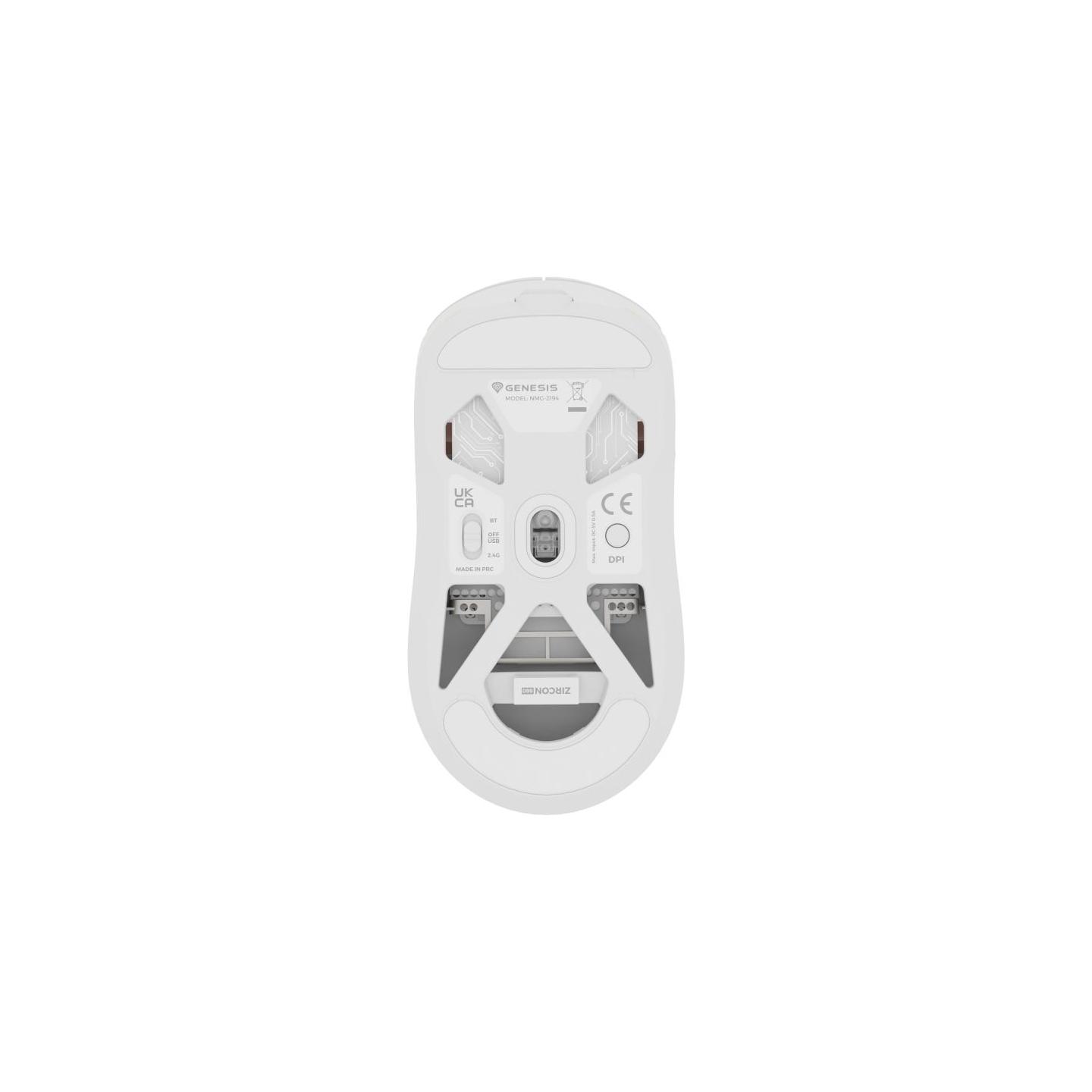 Genesis | Zircon 660 PRO | Gaming Mouse | Wireless/Wired | 2.4 GHz, Bluetooth, USB | White