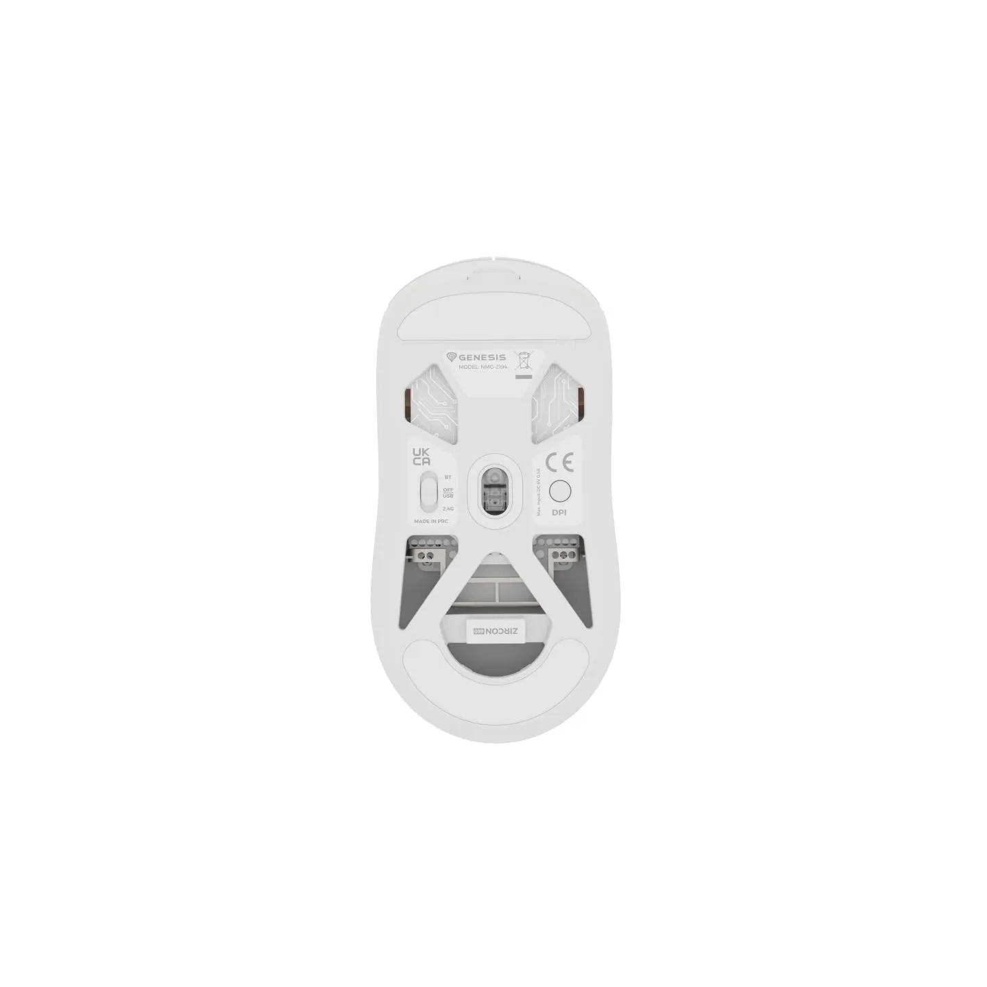 Genesis | Zircon 660 PRO | Gaming Mouse | Wireless/Wired | 2.4 GHz, Bluetooth, USB | White