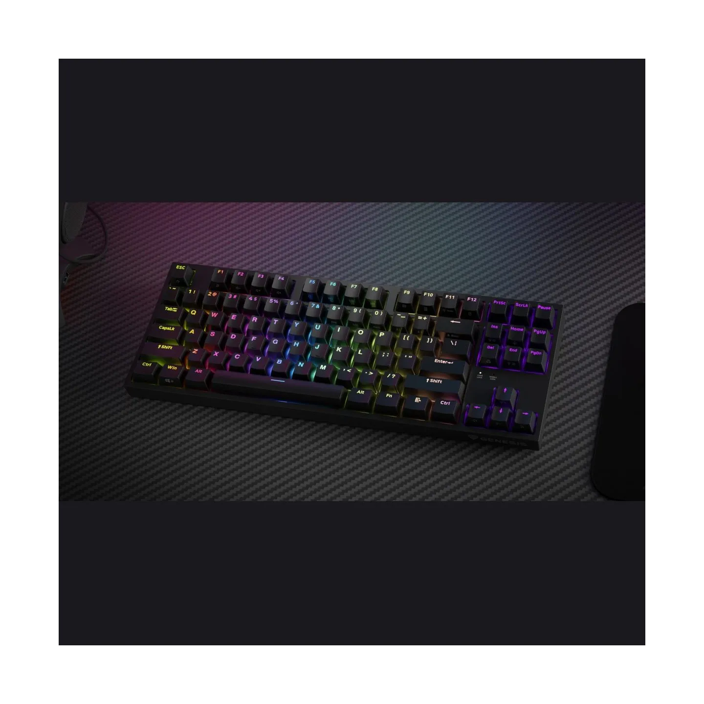 Genesis | THOR 404 TKL | Mechanical Gaming Keyboard | Wired | US | Gateron Yellow Pro | Black | RGB