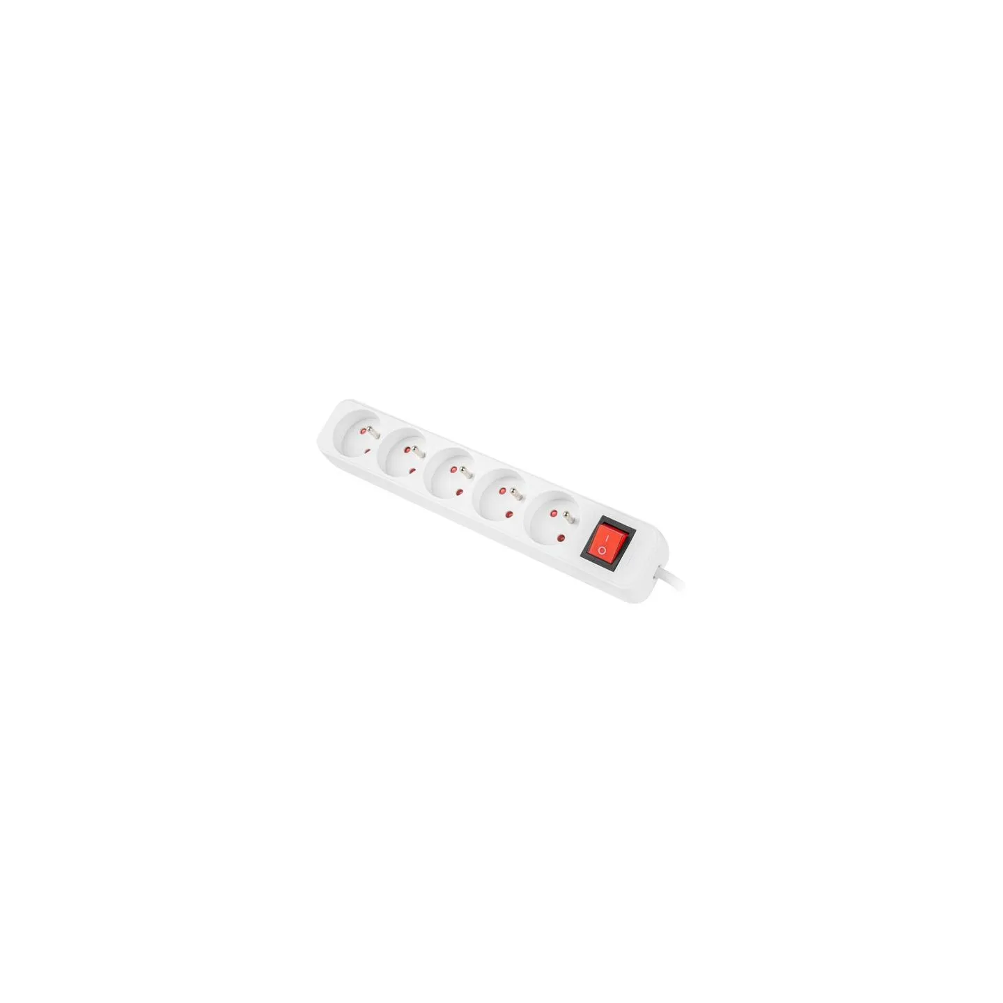 Lanberg Cable Power Strip, 5X French Outlets with Switch, Quality-Grade Copper, 1.5 m | PS1-05E-0150-W