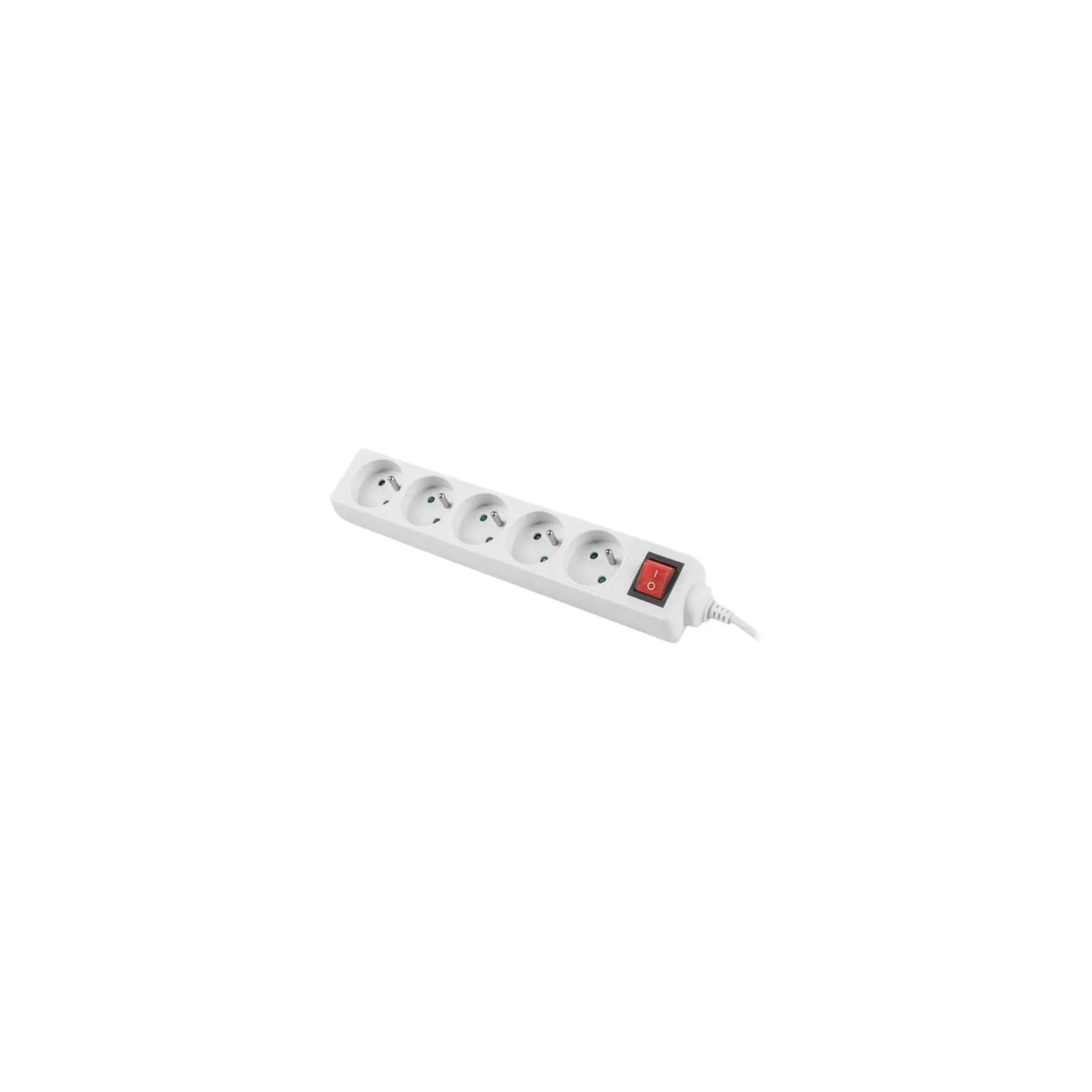 Lanberg Cable Power Strip, 5X French Outlets with Switch, Quality-Grade Copper, 1.5 m | PS1-05E-0150-W