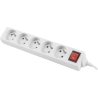 Lanberg Cable Power Strip, 5X French Outlets with Switch, Quality-Grade Copper, 1.5 m | PS1-05E-0150-W