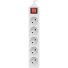 Lanberg Cable Power Strip, 5X French Outlets with Switch, Quality-Grade Copper, 1.5 m | PS1-05E-0150-W