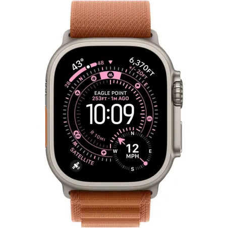 Apple 49mm Terra Cotta Alpine Loop - Medium - Natural Titanium Finish | Apple