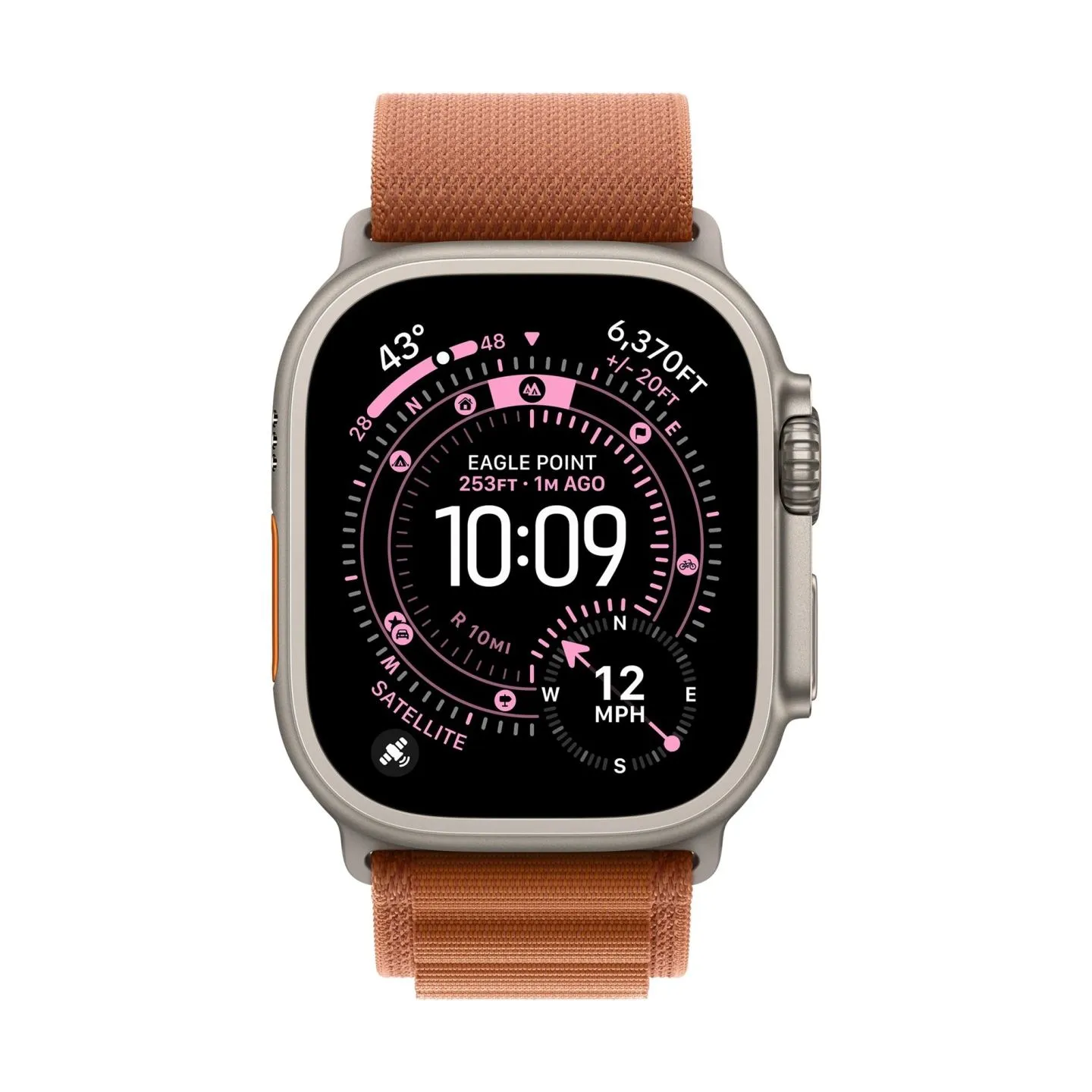 Apple 49mm Terra Cotta Alpine Loop - Medium - Natural Titanium Finish | Apple