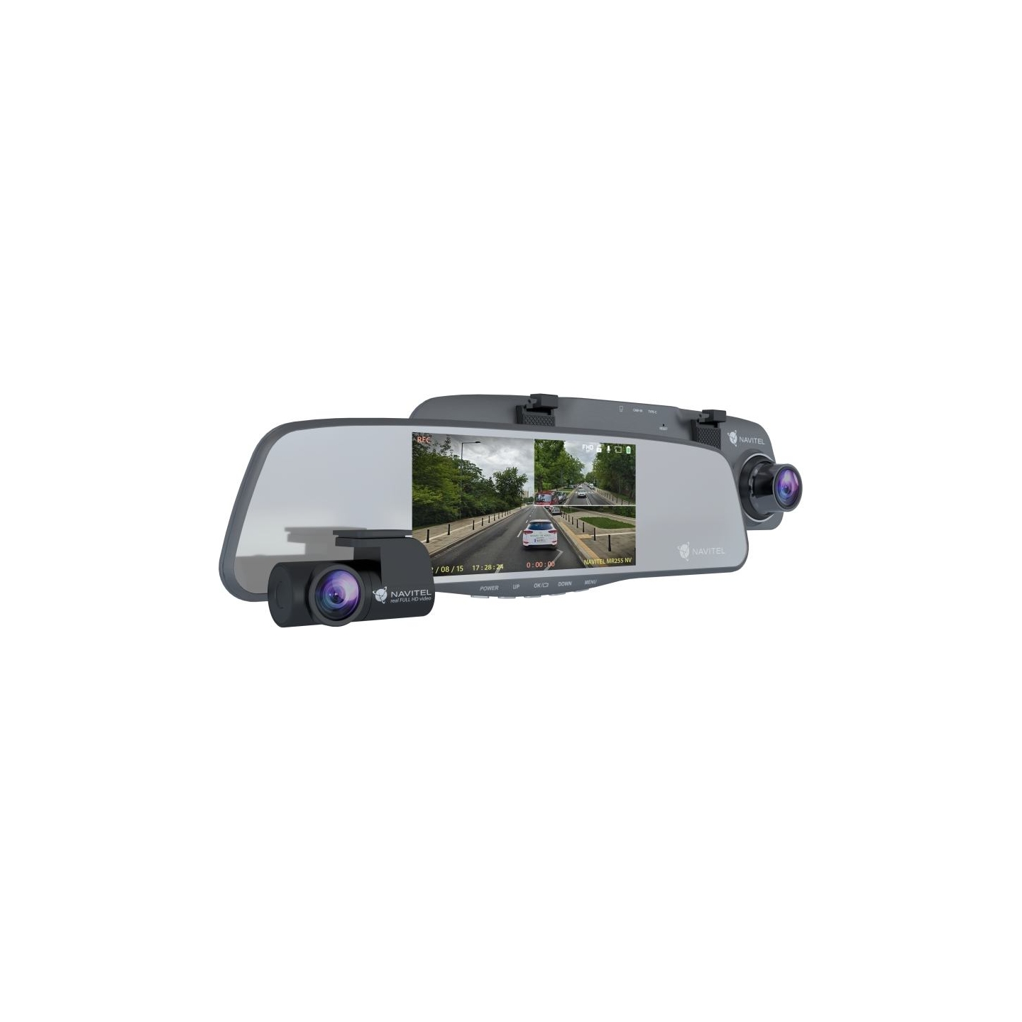 Navitel | Smart rearview mirror equipped with a DVR | MR255NV | IPS display 5''; 960x480 | Maps included