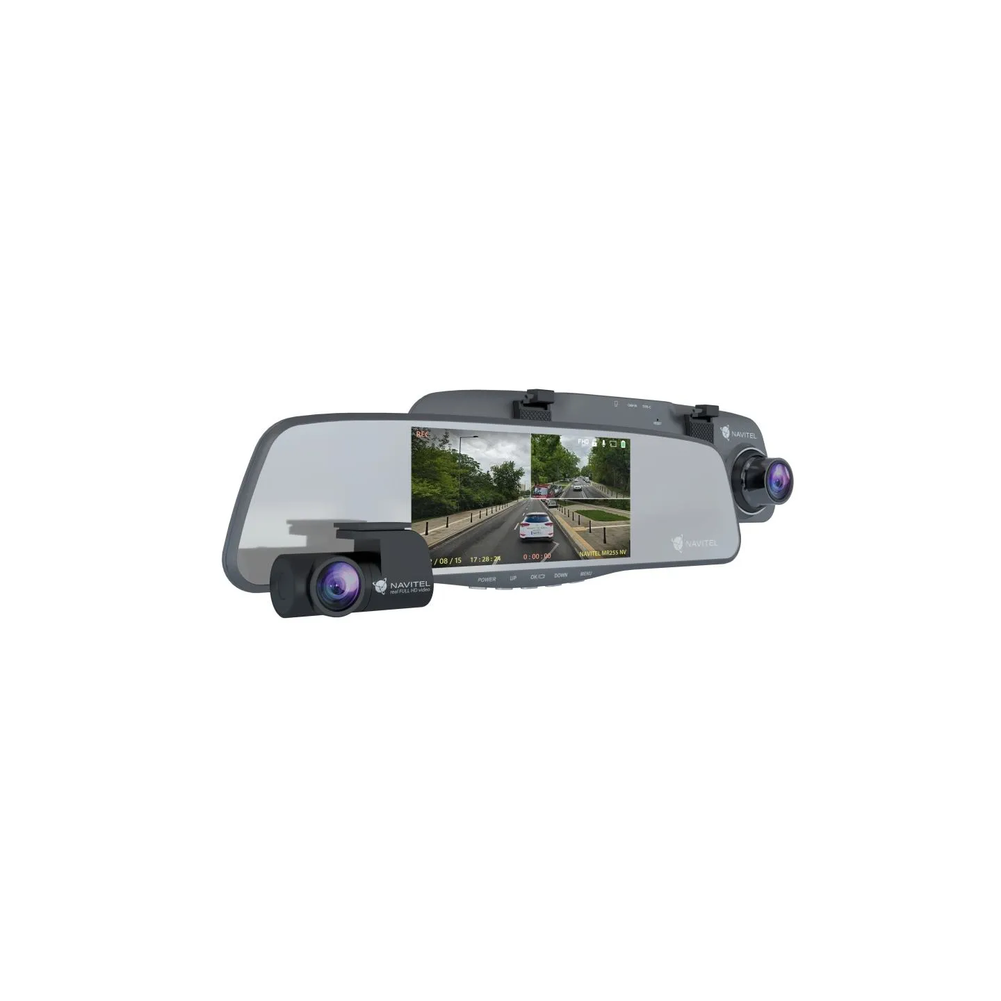 Navitel | Smart rearview mirror equipped with a DVR | MR255NV | IPS display 5''; 960x480 | Maps included