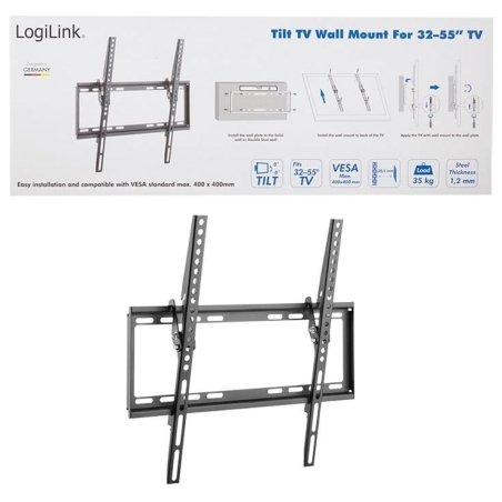 Logilink BP0037 TV Wall mount, 32"-55", tilt, small | Logilink | BP0037 TV Wall mount, 32"-55", tilt, small | 32–55 " | Maximum 