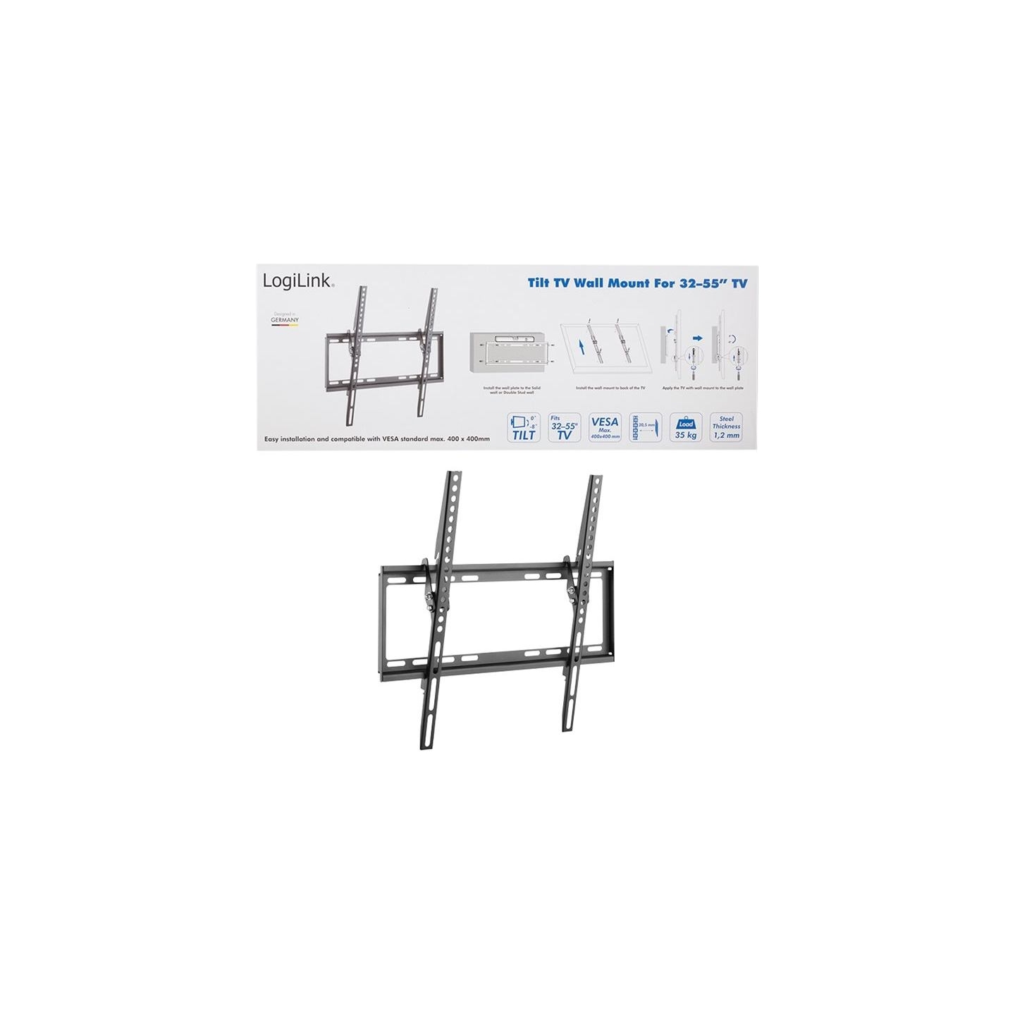 Logilink BP0037 TV Wall mount, 32"-55", tilt, small | Logilink | BP0037 TV Wall mount, 32"-55", tilt, small | 32–55 " | Maximum 