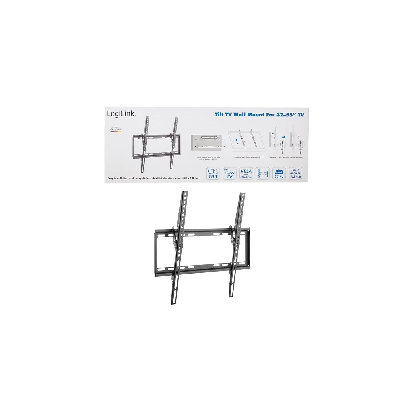 Logilink BP0037 TV Wall mount, 32"-55", tilt, small | Logilink | BP0037 TV Wall mount, 32"-55", tilt, small | 32–55 " | Maximum 