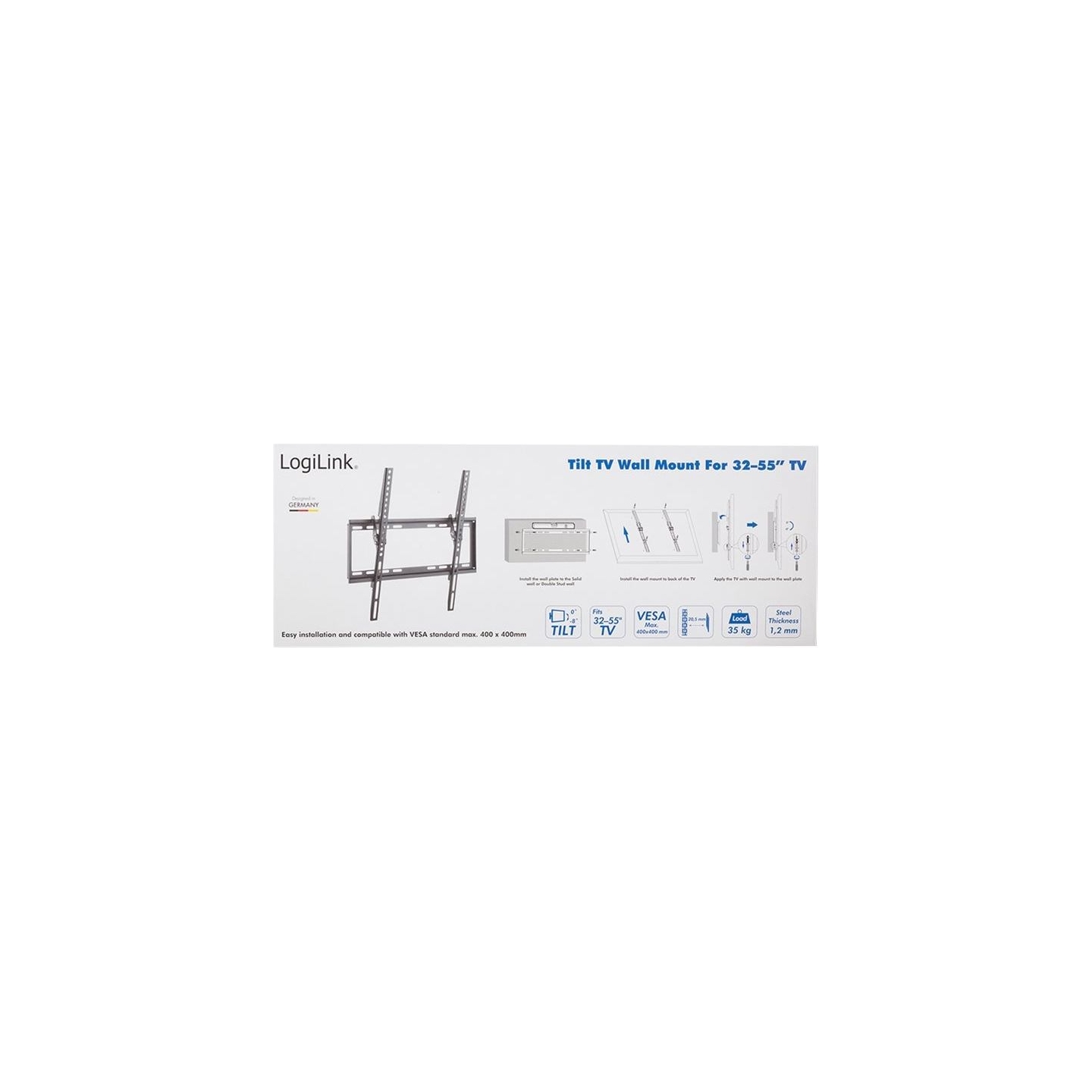 Logilink BP0037 TV Wall mount, 32"-55", tilt, small | Logilink | BP0037 TV Wall mount, 32"-55", tilt, small | 32–55 " | Maximum 