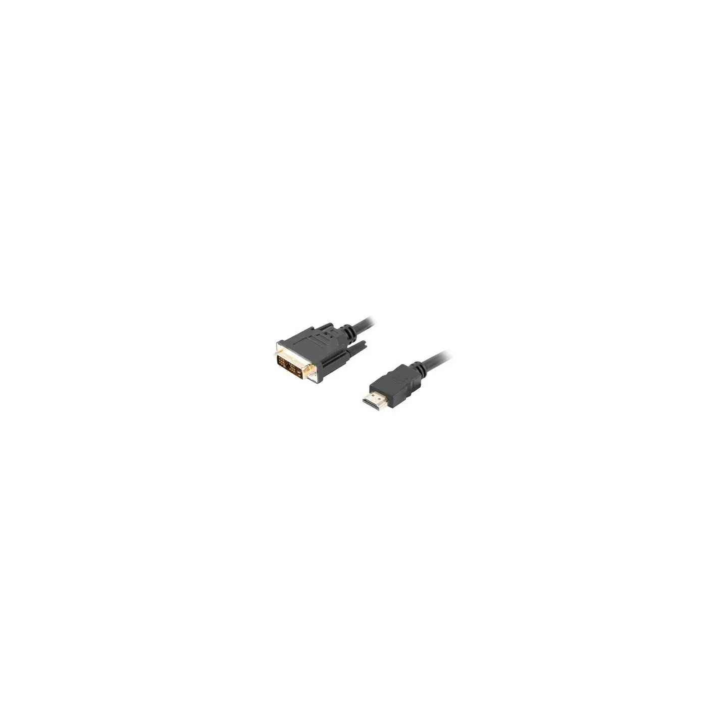 Lanberg HDMI to DVI-D Cable, Single Link with Gold-Plated Connectors | CA-HDDV-10CC-0018-BK | HDMI to DVI-D | 1.8 m