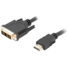 Lanberg HDMI to DVI-D Cable, Single Link with Gold-Plated Connectors | CA-HDDV-10CC-0018-BK | HDMI to DVI-D | 1.8 m