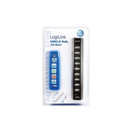 Logilink | USB 2.0 Hub-10 port whit power adapter