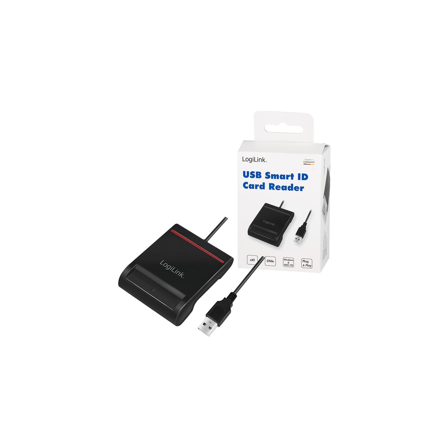 Logilink | USB 2.0 card reader, for smart ID | CR0047 | Card Reader