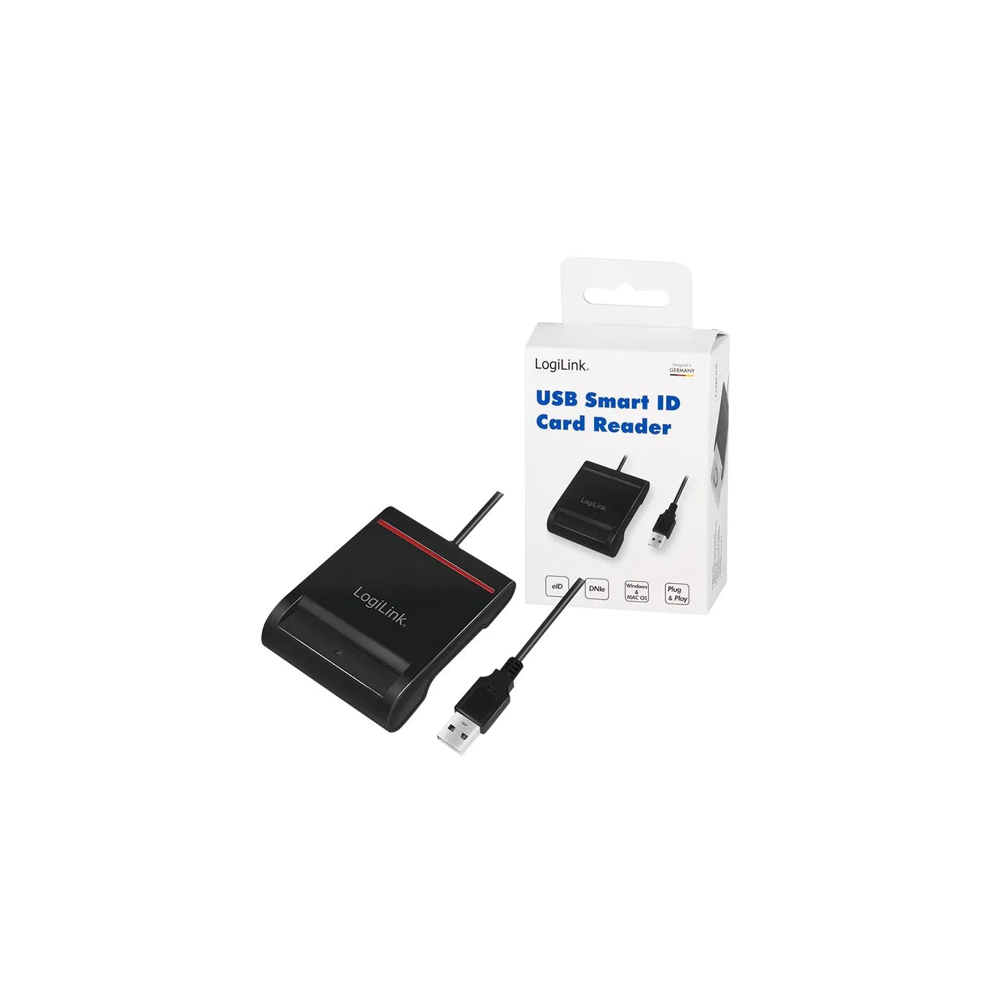 Logilink | USB 2.0 card reader, for smart ID | CR0047 | Card Reader