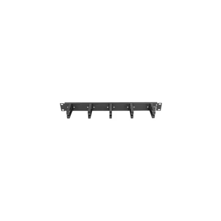 Lanberg 19" cable management panel with 5 plastic holders 1U type B | AK-1202-B | Black