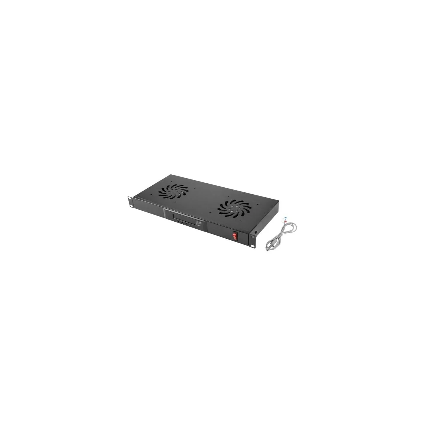 Lanberg 19" fan unit/ventilation panel with LCD 2 fans + thermostat 230V | AK-1502-B | Black