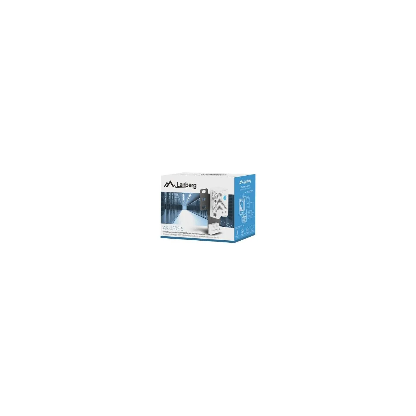 Lanberg Closed-loop thermostat 10A for rack cabinets with 19" ear and terminal block | AK-1505-S | Gray