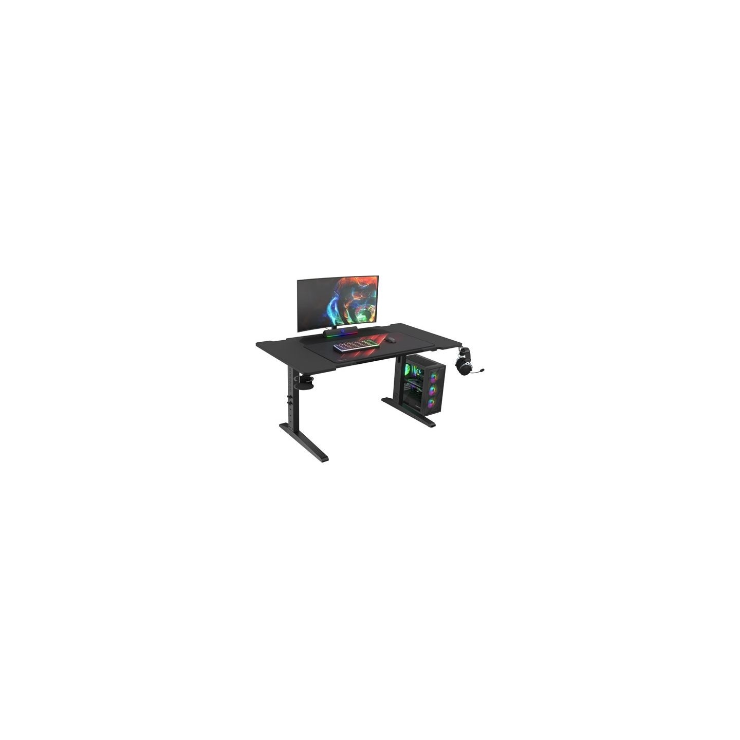 Genesis | Modular Gaming Desk | Holm 140 RGB | Anthracite Black