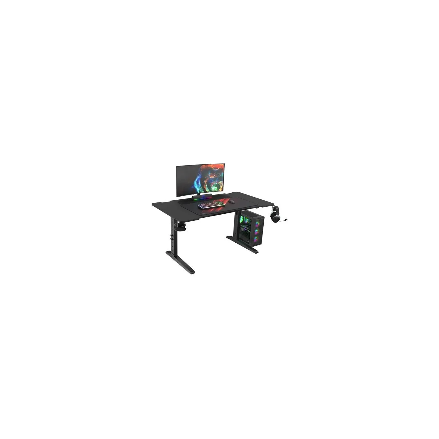 Genesis | Modular Gaming Desk | Holm 140 RGB | Anthracite Black