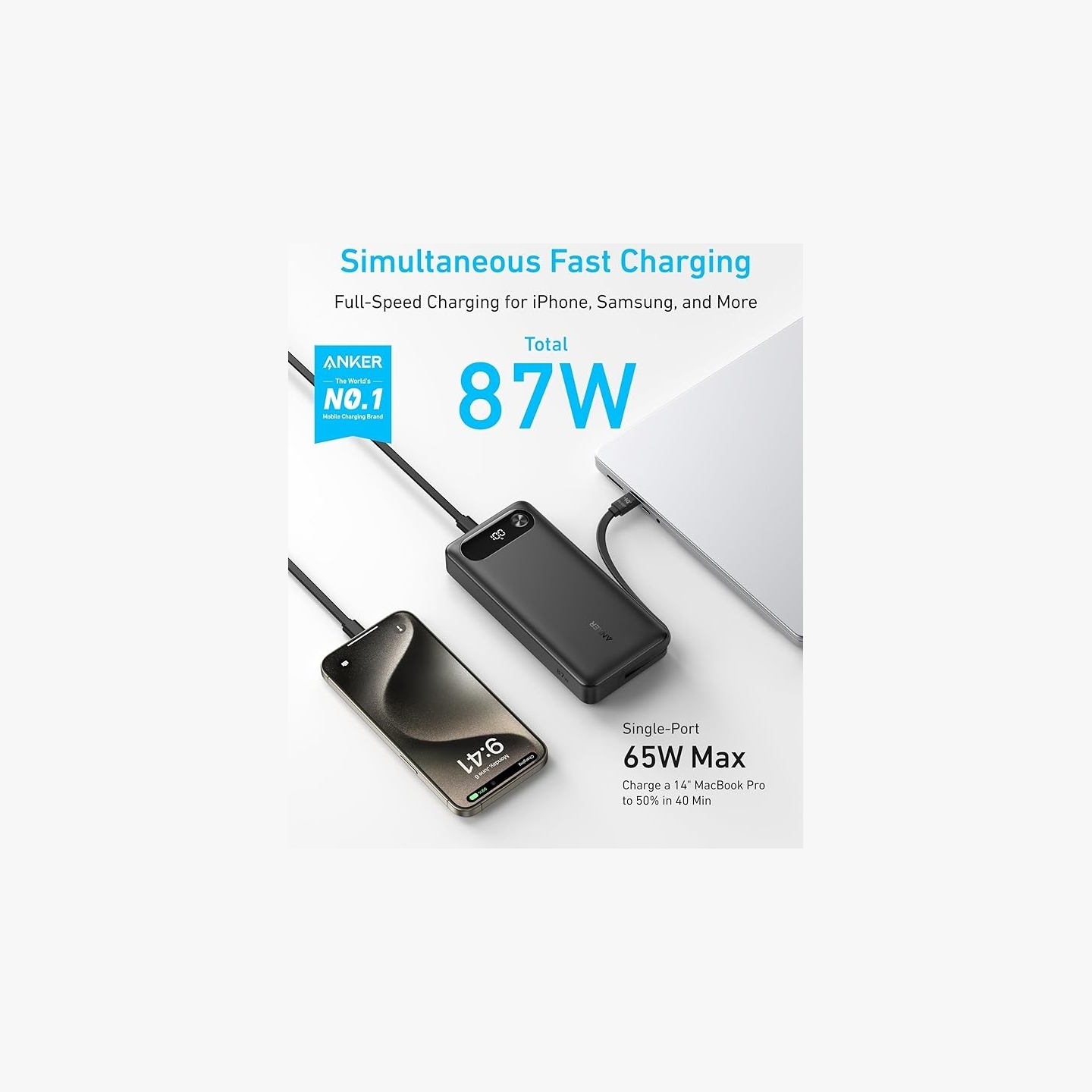 Anker Power Bank 65W | A1383H11 | 20000 mAh | Black