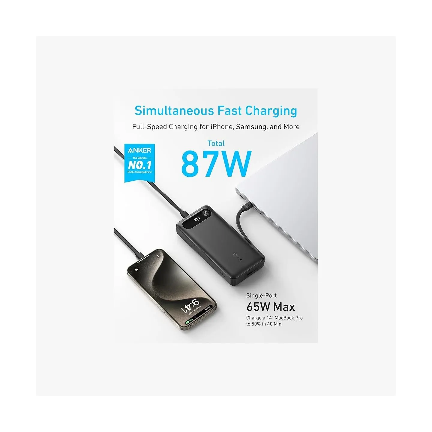Anker Power Bank 65W | A1383H11 | 20000 mAh | Black