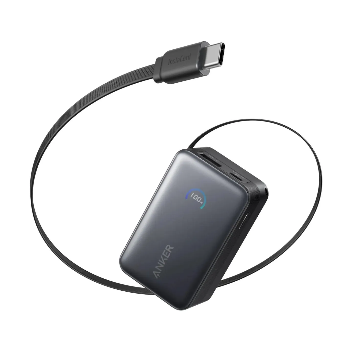 Anker Nano Power Bank 45W with Built-In Retractable USB-C Cable | A1638H11 | 10000 mAh | Black