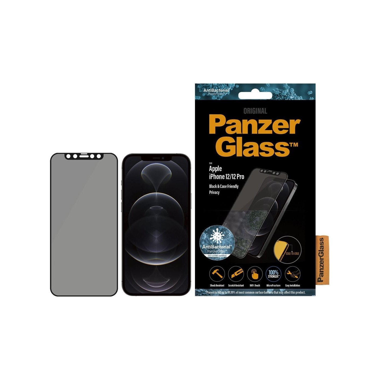 Panzerglass | Apple | For iPhone 12/12 Pro | Glass | Black | Case Friendly | Privacy glass