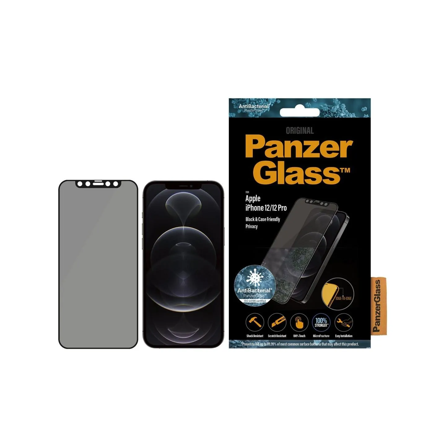 Panzerglass | Apple | For iPhone 12/12 Pro | Glass | Black | Case Friendly | Privacy glass