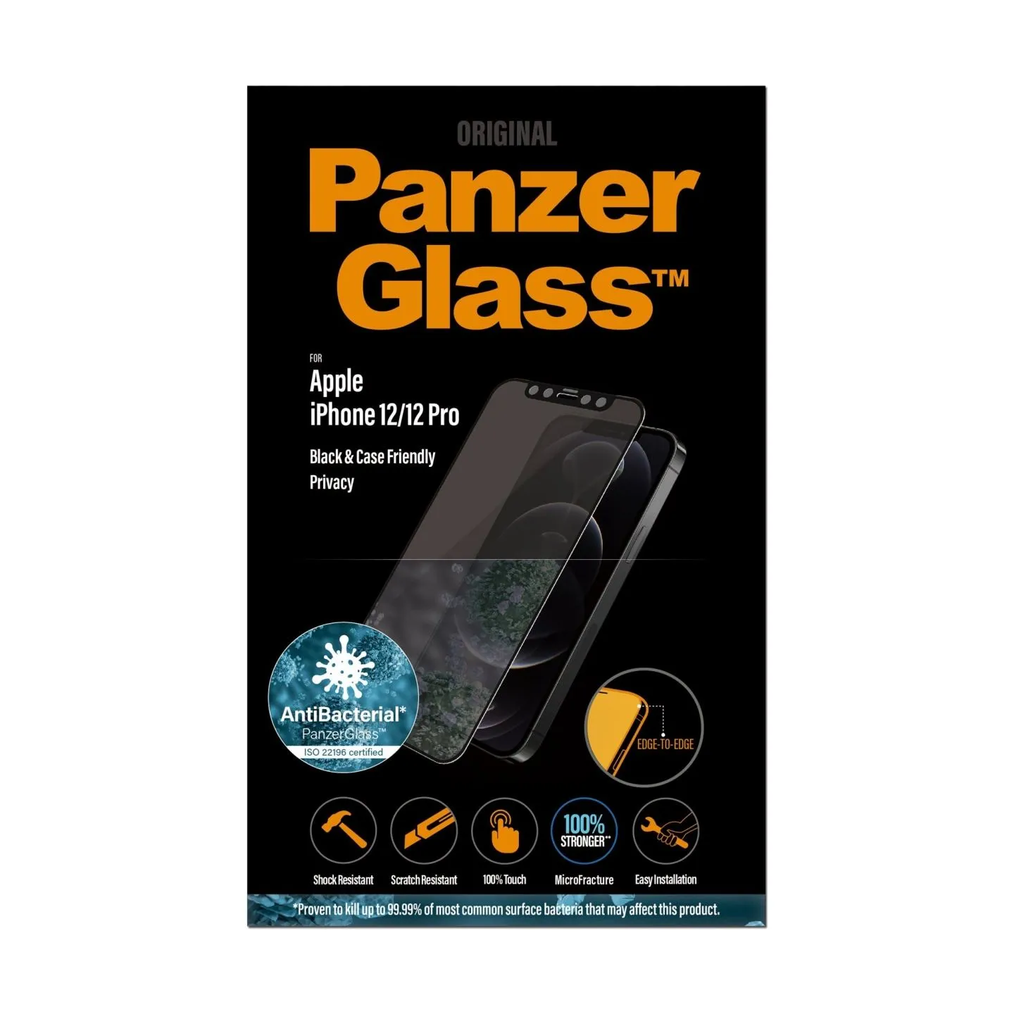 Panzerglass | Apple | For iPhone 12/12 Pro | Glass | Black | Case Friendly | Privacy glass
