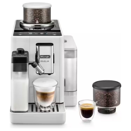 Delonghi | Coffee maker | Rivelia EXAM440.55.W | Pump pressure 19 bar | Built-in milk frother | Fully Automatic | 1450 W | Arcti