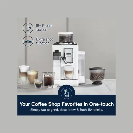 Delonghi | Coffee maker | Rivelia EXAM440.55.W | Pump pressure 19 bar | Built-in milk frother | Fully Automatic | 1450 W | Arcti