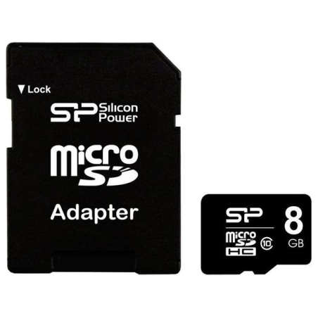 Silicon Power | 8 GB | MicroSDHC | Flash memory class 10 | SD adapter