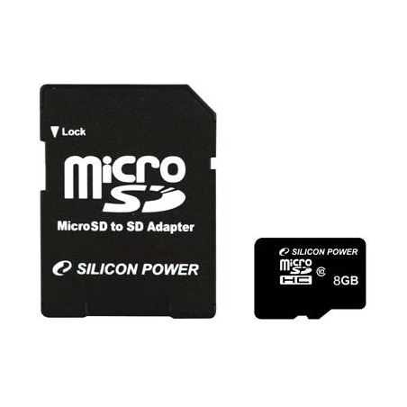 Silicon Power | 8 GB | MicroSDHC | Flash memory class 10 | SD adapter