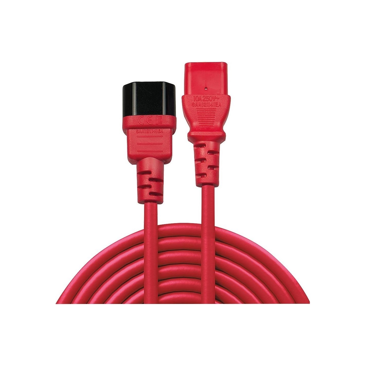 Lindy CABLE POWER IEC EXTENSION 1M/RED 30477 LINDY
