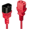 Lindy CABLE POWER IEC EXTENSION 2M/RED 30478 LINDY