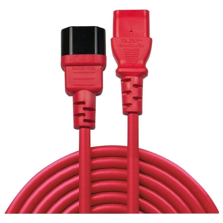 Lindy CABLE POWER IEC EXTENSION 2M/RED 30478 LINDY