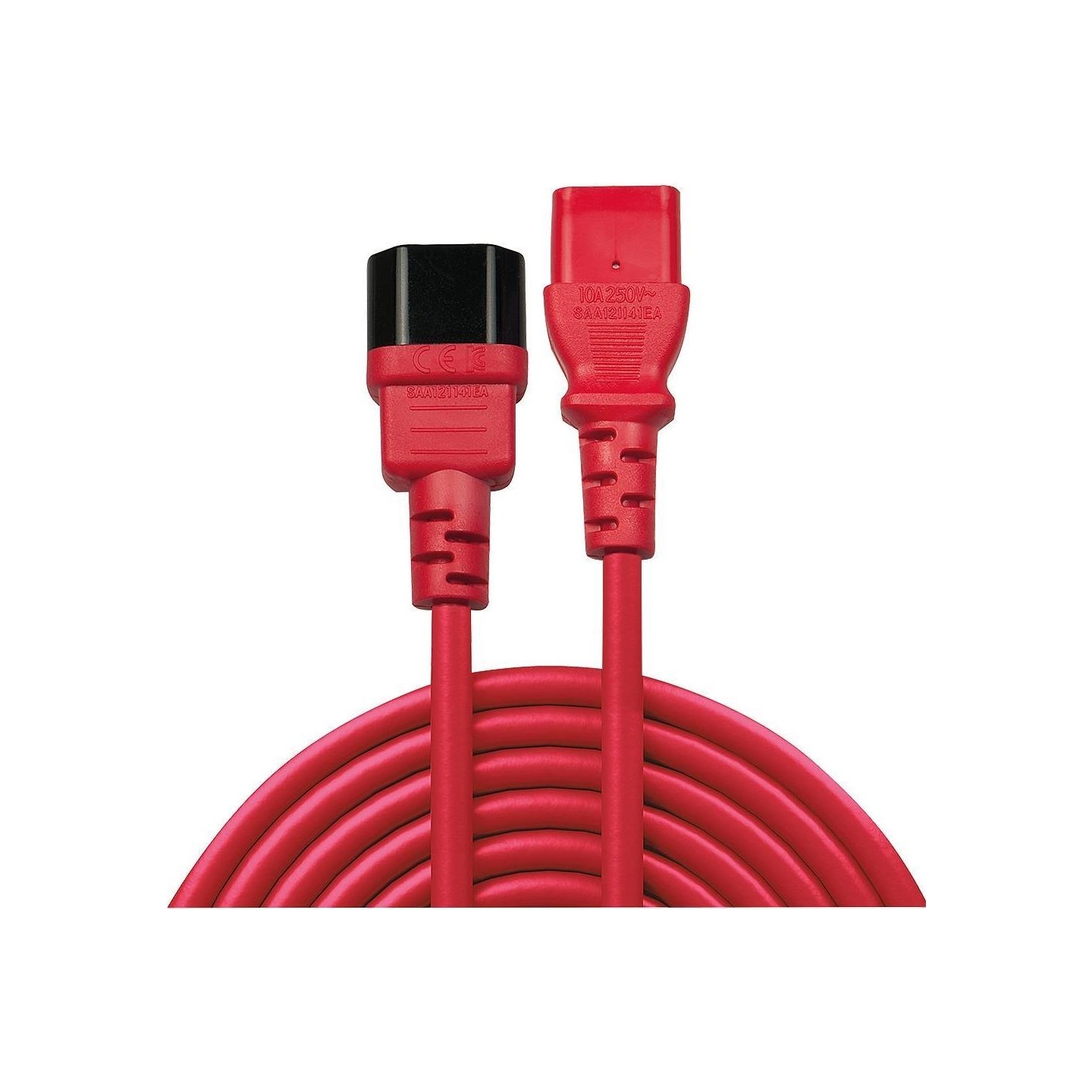 Lindy CABLE POWER IEC EXTENSION 2M/RED 30478 LINDY